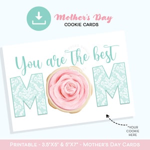 Afdrukbare Moederdag Cookie Card, Je bent de beste moeder Cookie Card, Afdrukbare Happy Mothers Day Cookie Card, Gelukkige Verjaardag Moeder Mama Moeder