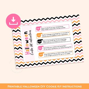 Instructions du kit de biscuits DIY HALLOWEEN imprimable 4 x 6 5 x 7 Instructions du kit de biscuits d'Halloween imprimables 4 x 6 5 x 7 Biscuits d'Halloween carte décorez votre propre cookie