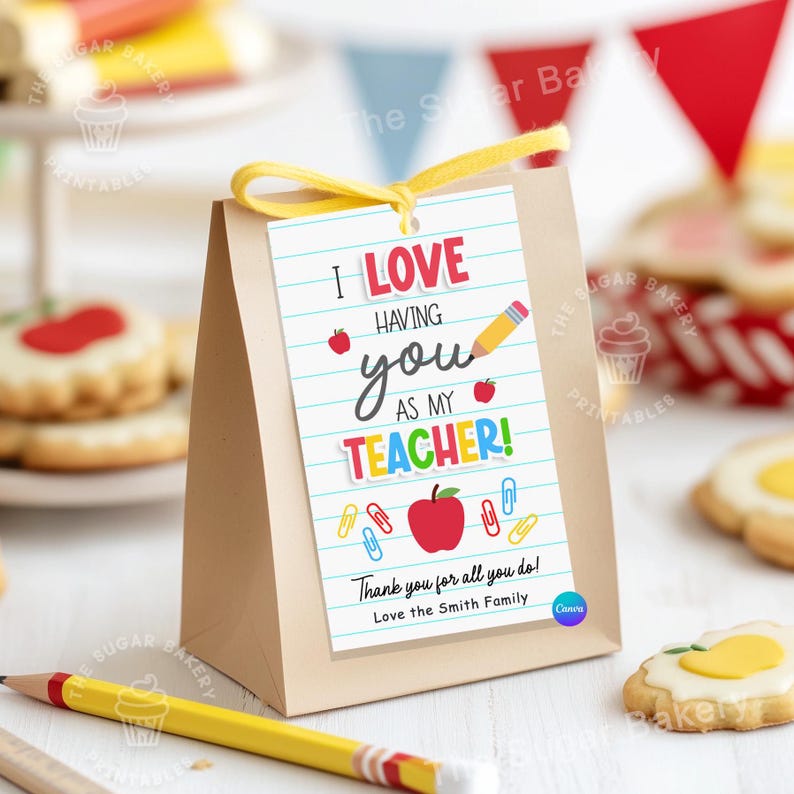 Printable Teacher Appreciation Tags, Love Having You as My Teacher ...