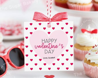 Printable Happy Valentines Day Gift Tag, Valentines Day Tag, SWEET Treat tag, Classroom Teacher Kids School Preschool Valentine party favor
