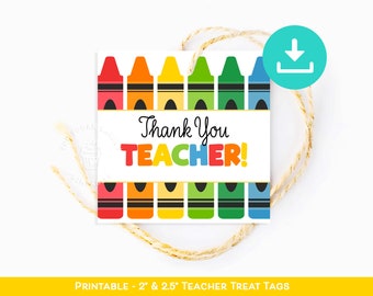 Teacher Appreciation TAG, TEACHER Thank you Gift Tag, Thank you teacher tag, Teacher Cookie Tag, printable square tag 2" and 2.5"
