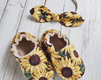 Flower Baby Shoes Anti-slip Slippers Sunflower Baby Moccasins