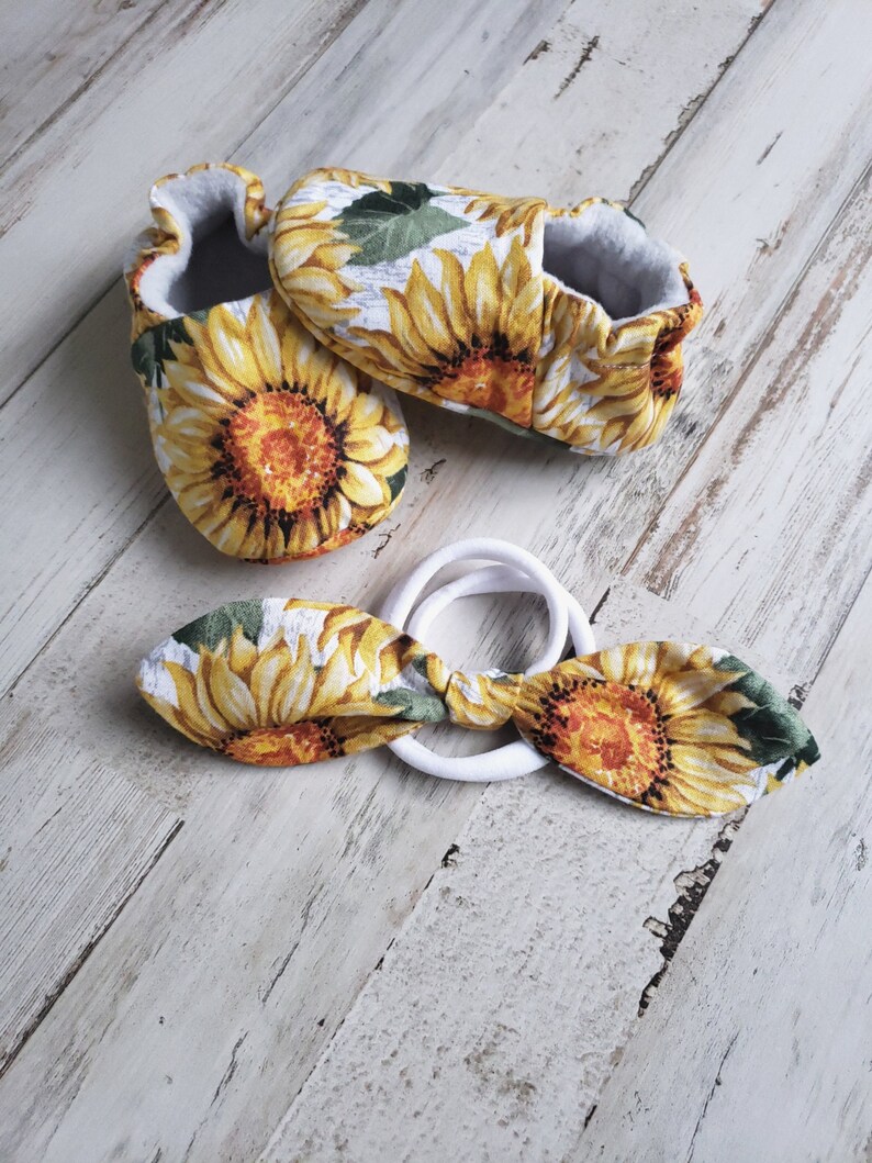 sunflower baby shoes