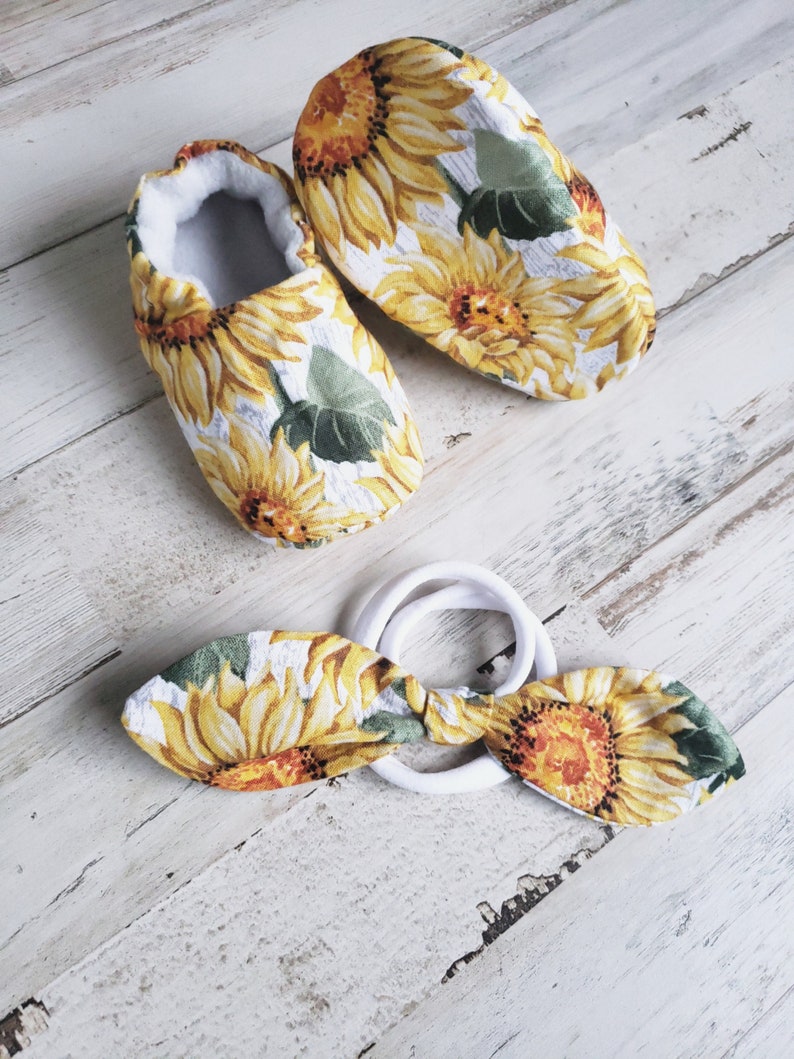 sunflower baby shoes