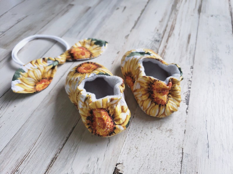 sunflower baby shoes
