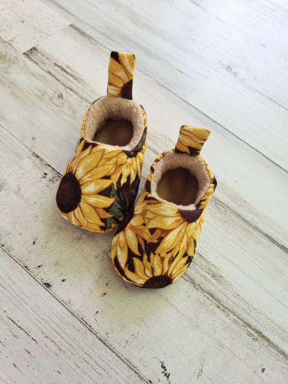 sunflower baby shoes