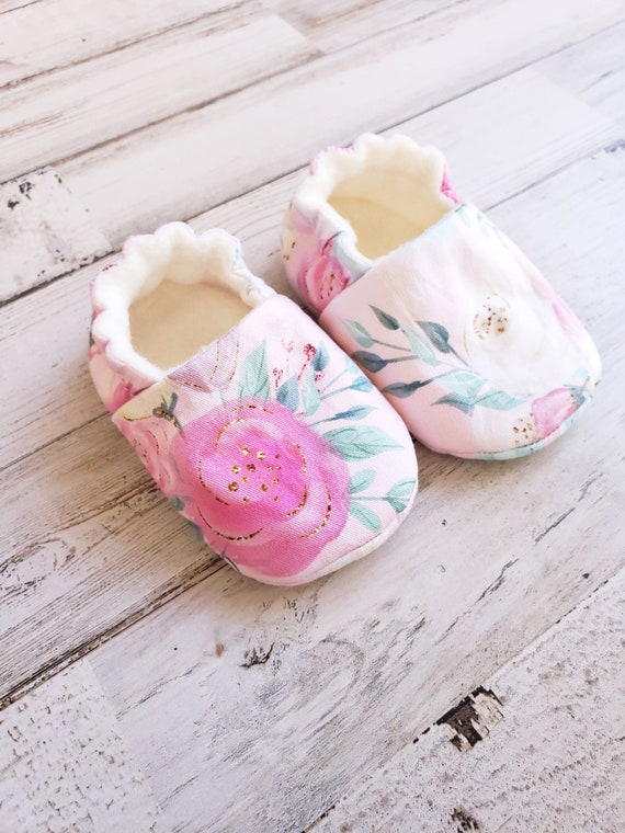 Baby Shoes Pastel Floral Valentine Soft Sole Moccasins Baby Girl  Valentine Accessories Baby Shower Slippers Crib Shoe |Spring