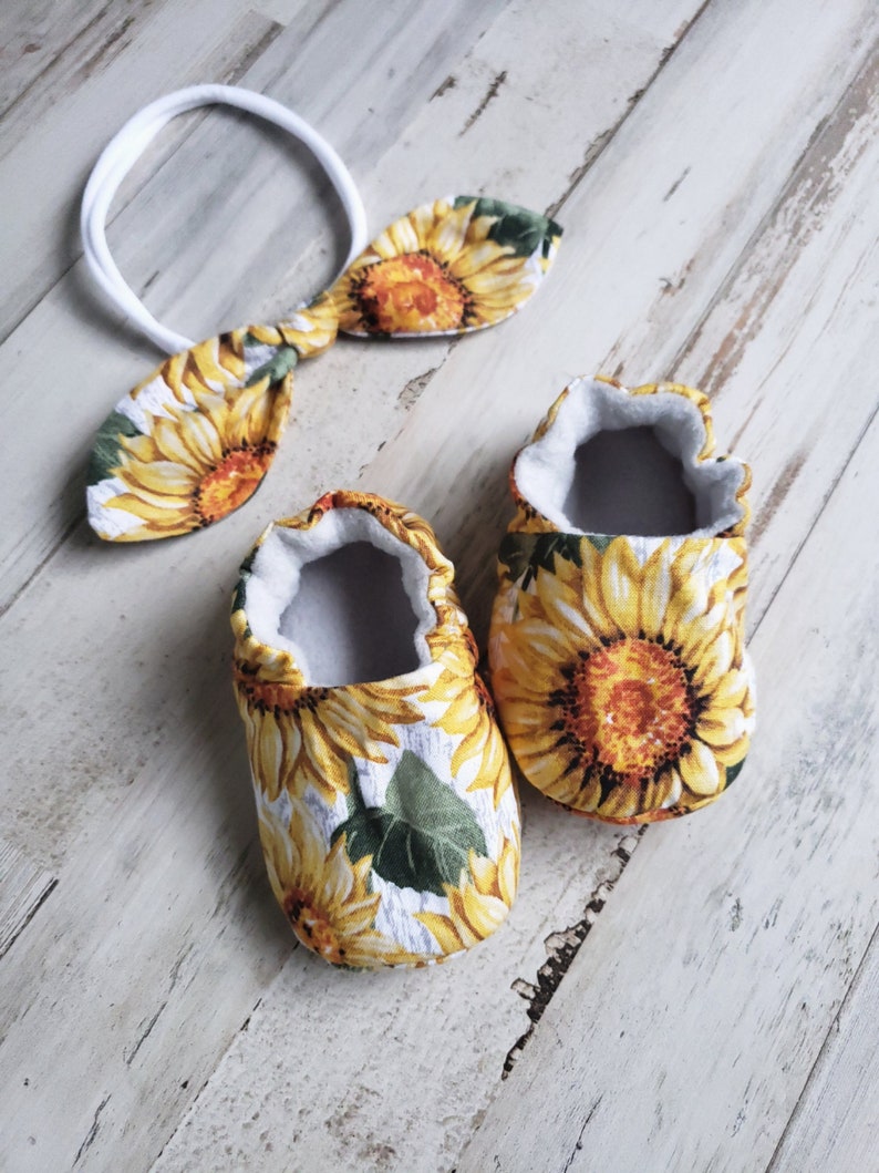 sunflower baby shoes