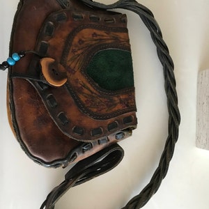 Handgemachte Leder Handtasche / Geldbörse