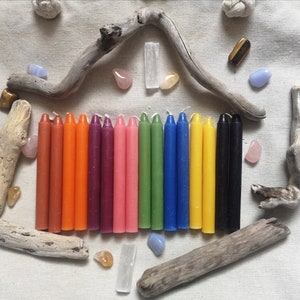 Pack of 6 Spell Candles// Intention Candles// Altar Candles// Candle Magic// Black, Green, Orange, Yellow, Pink, Purple, Blue and Brown