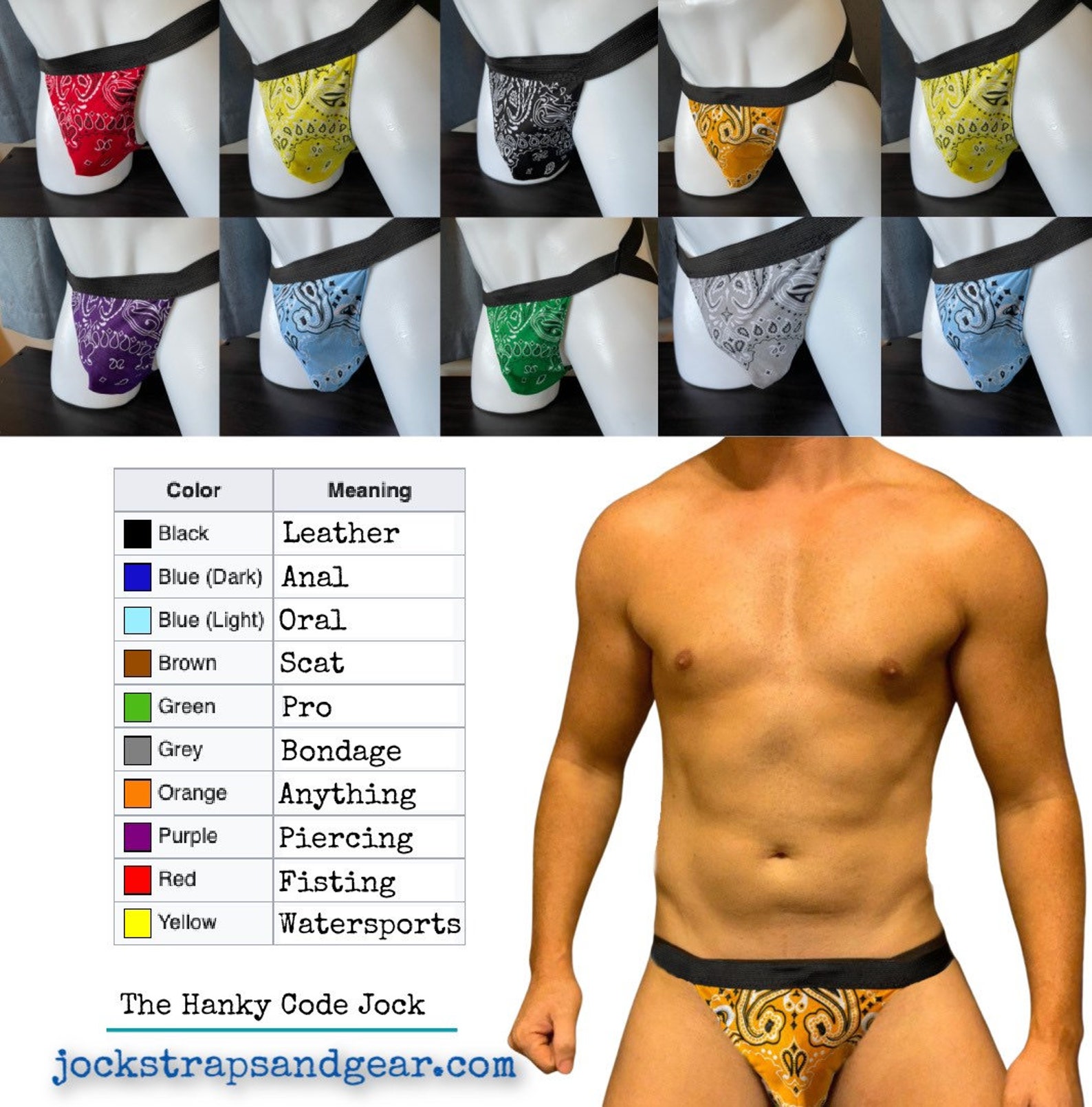 Men's Purple Hanky Code Bandana Jockstrap LGBTQ Etsy
