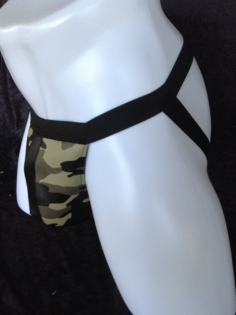 Men's Camo Camouflage Pleather Vinyl Front Jockstrap Jock Etsy