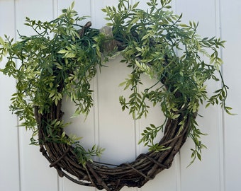 Farmhouse Wreath for Front Door, Grapevine Wreath, Rustic Wreath,  Wreath Decor, Greenery Wreath, Cottage Decor