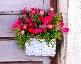 Tulips Door Wreath, Door Hanger, Front Door Wreath, Spring Summer Wreath