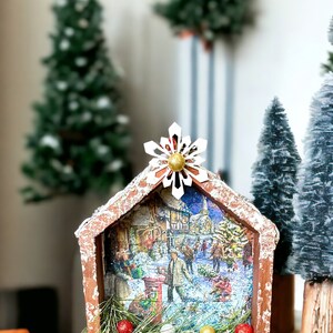 Vintage Inspired Christmas Decor: Charming Wood House With - Etsy