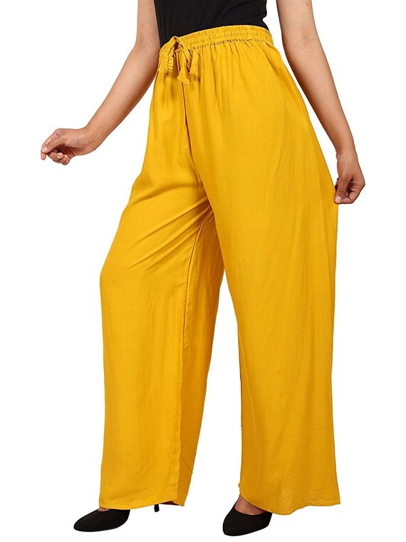 Buy Gold Trousers & Pants for Women by Aks Couture Online | Ajio.com