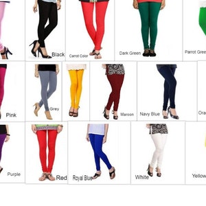 Women's Cotton Skinny Fit Leggings,high Waisted Long Workout Yoga Pant &  Stretchable Soft Leggings Casual Wear Pants Full Length Trousers 