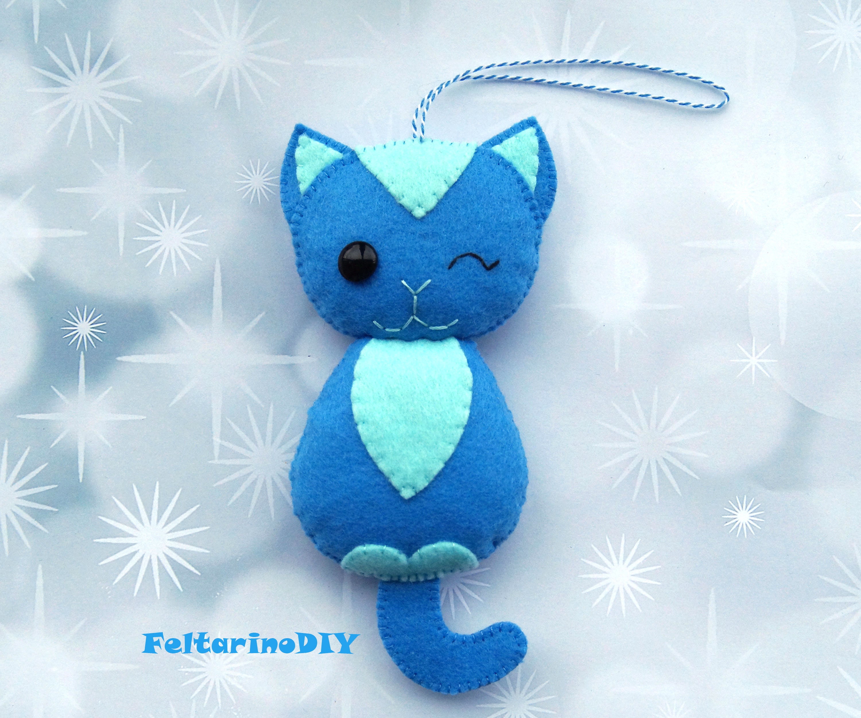 Felt cat pattern Easy felt pattern Felt animal pattern Easy Etsy