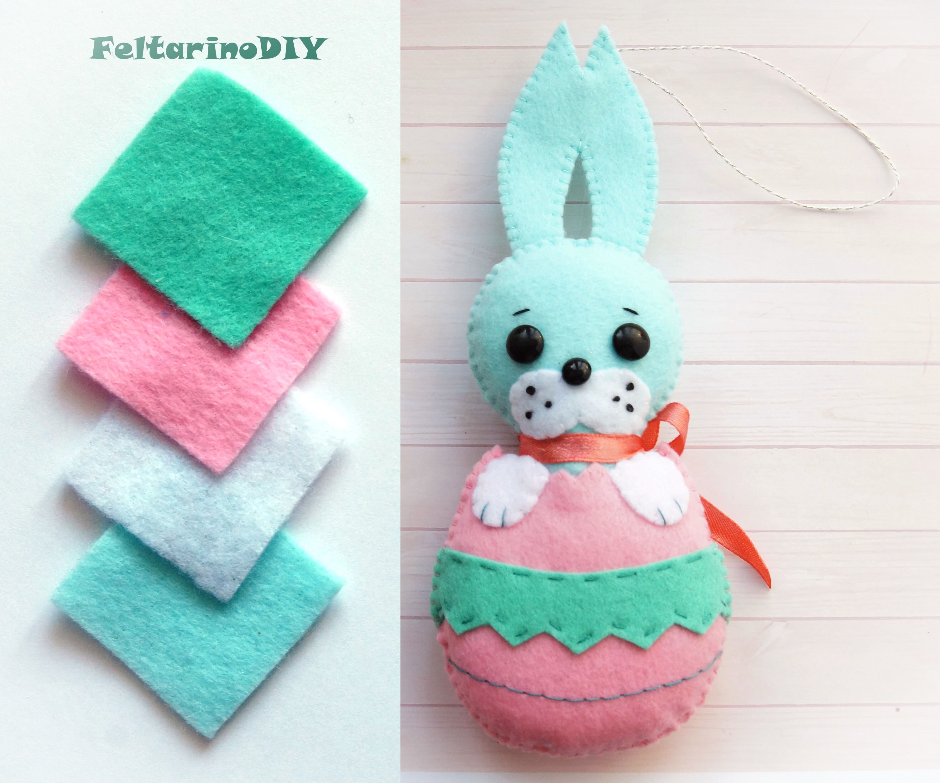 Felt Rabbit Pattern Easter Felt Patterns Felt Bunny Pattern Etsy