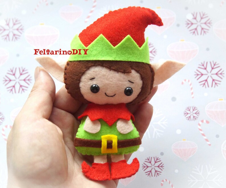 Christmas elf pattern Felt christmas pattern Felt toy | Etsy
