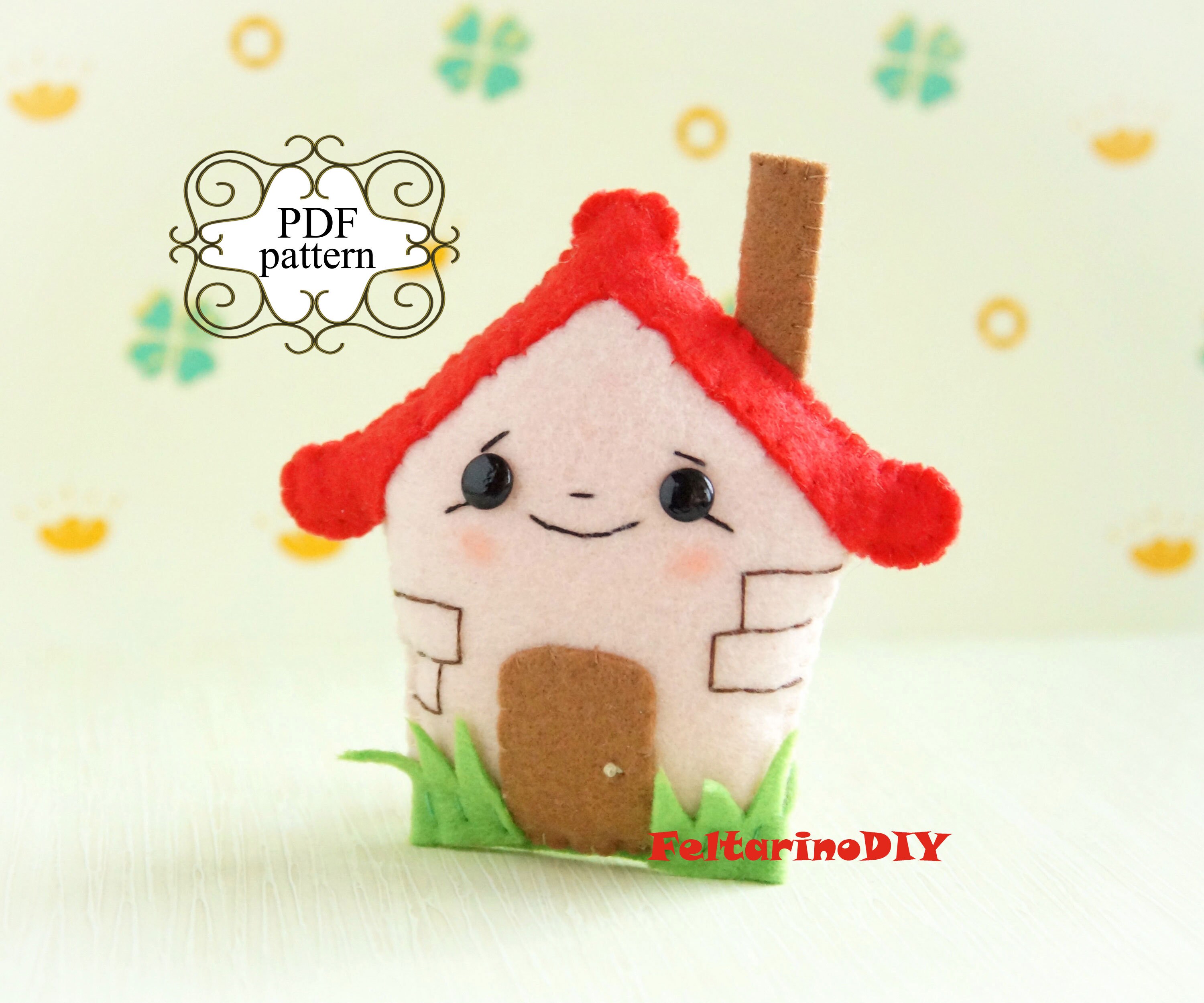 Felt house Felt pdf pattern Felt sewing pattern Etsy