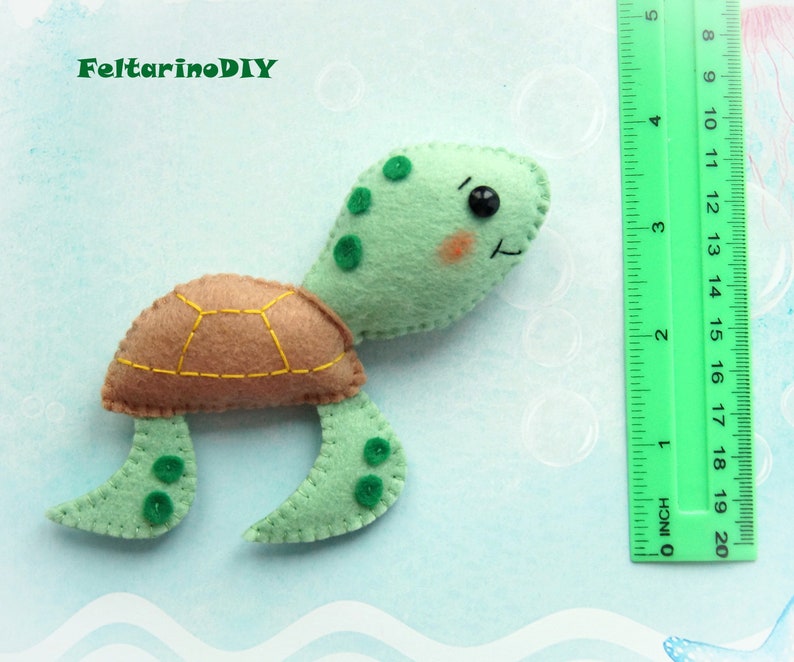 Felt sea turtle Felt turtle pdf Felt pdf pattern Animal | Etsy
