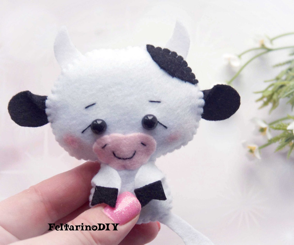 Felt Cow Pattern Felt Animal Pdf Felt Toy Pattern Etsy