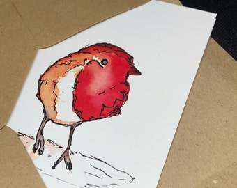 Winter Robin Greeting Card, Christmas card
