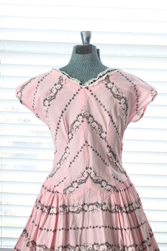 1940s Pink Gingham - image 7