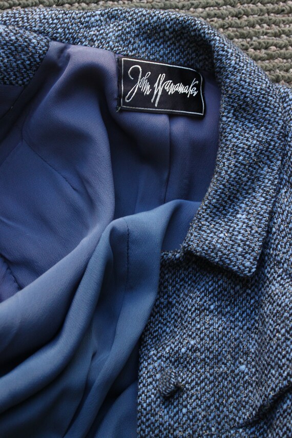 1940s-1950s John Wanamaker Blue Tweed Suit Jacket - image 9