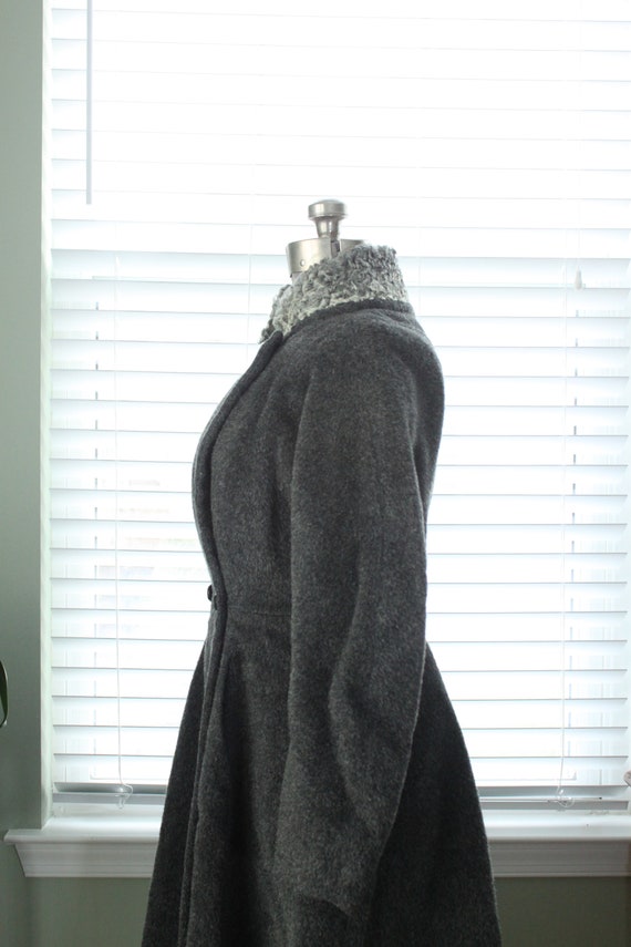 1950s Graphite Gray Princess Coat with Persian La… - image 7