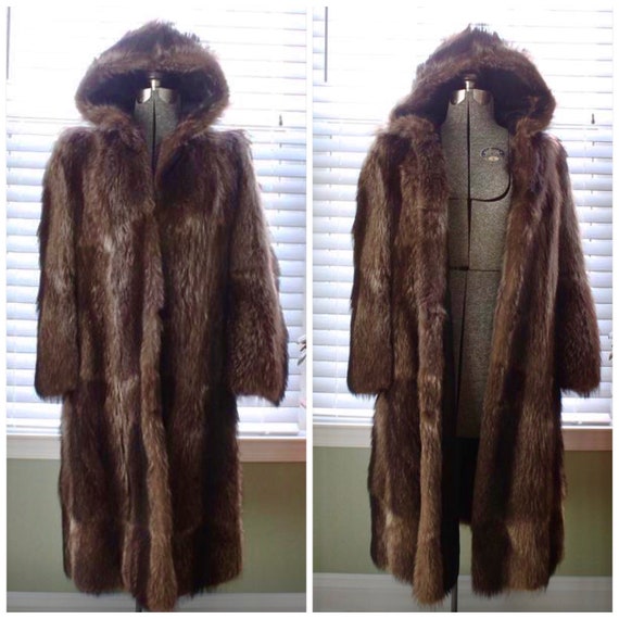 1960s Full, Hooded Raccoon Fur Coat - Gem