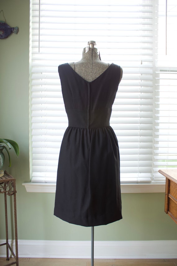 1960s Norman Sacks Black Cocktail Dress - image 7