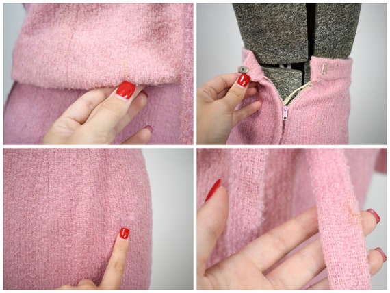 Early 1960s Bubblegum Pink Wool Boucle 3 pc. Suit… - image 10