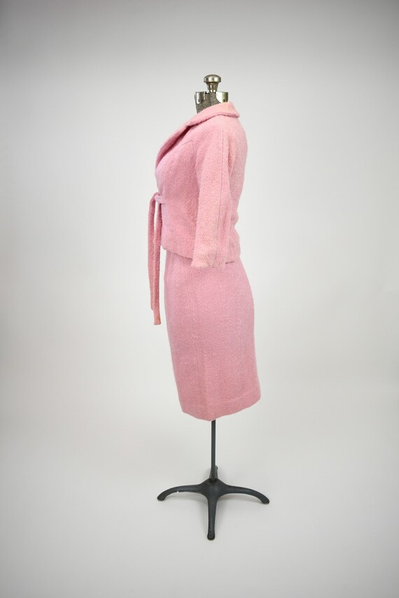 Early 1960s Bubblegum Pink Wool Boucle 3 pc. Suit… - image 2