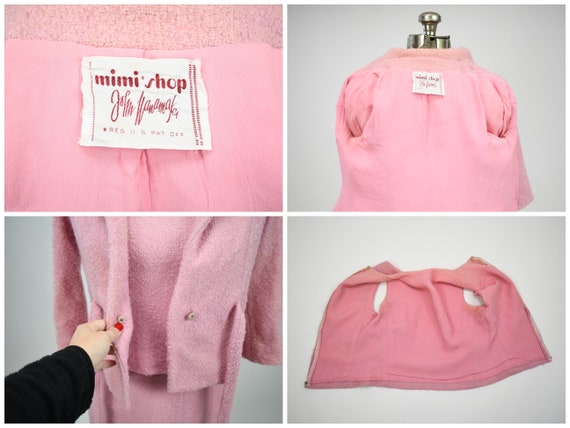Early 1960s Bubblegum Pink Wool Boucle 3 pc. Suit… - image 9