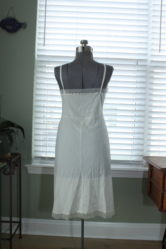 1940s Nylon Nightgown/Slip With Scalloped Cups an… - image 4