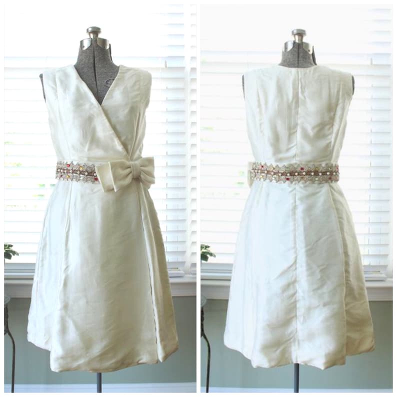 cream wrap dress