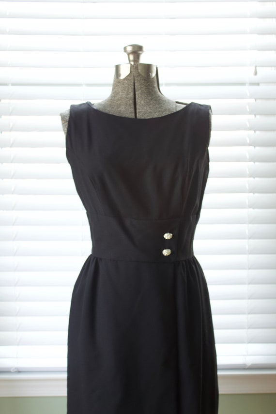 1960s Norman Sacks Black Cocktail Dress - image 2