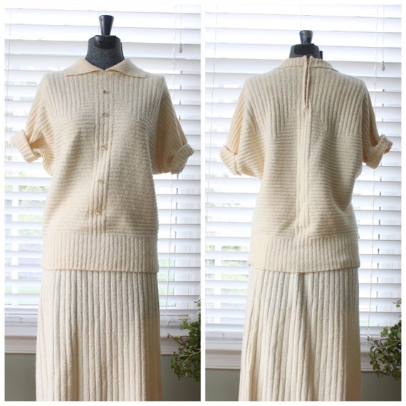 1940s Cream Orlon Knit Set (2 Piece)