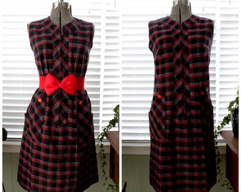 1960s Plaid Shift Dress