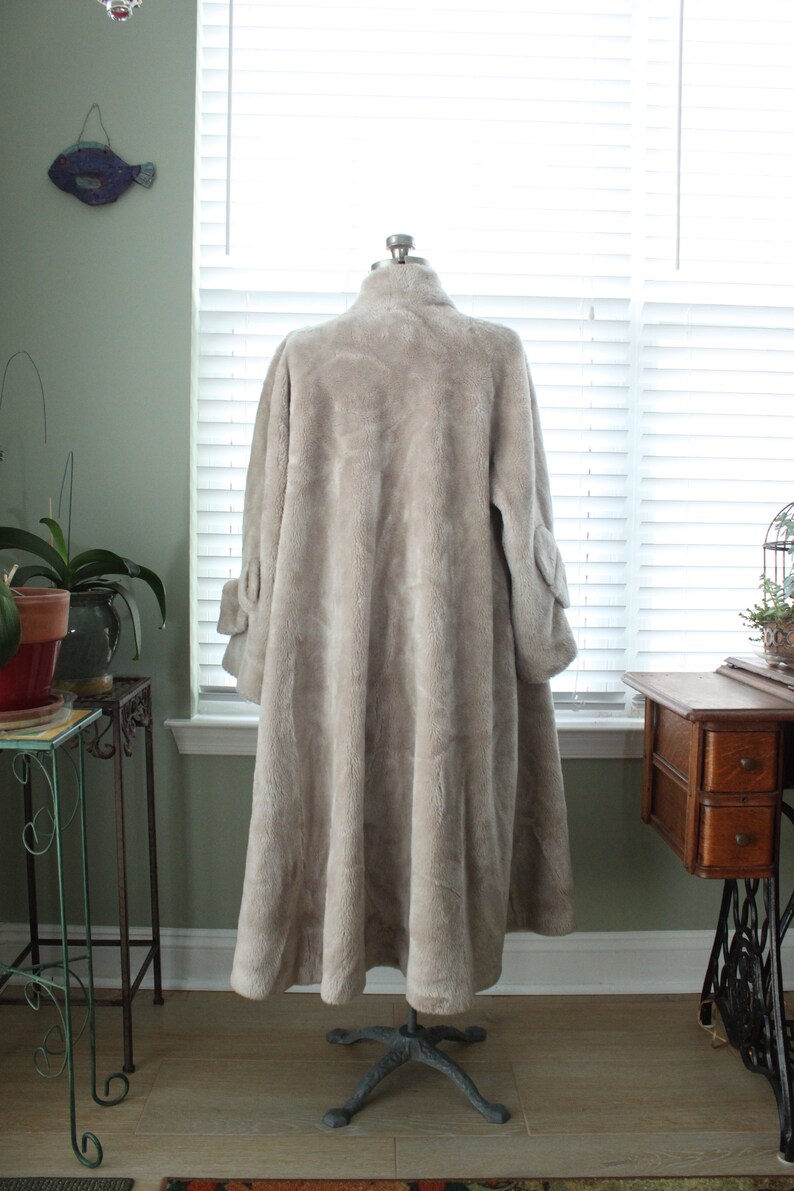1950s Designer Label Bonwit Teller Faux Fur Swing Coat