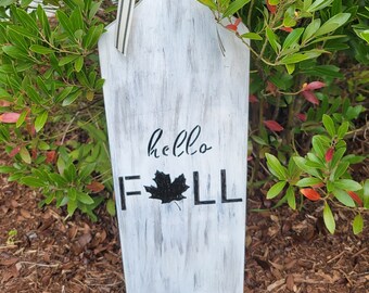 Hello Fall Cutting Board Wooden Sign