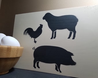 Pig Chicken Sheep- Black