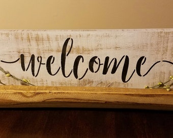 Distressed Welcome- White