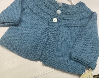 Handknit baby sweater for boy or girl