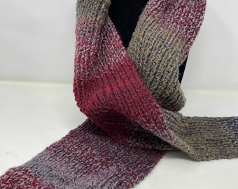 Hand knit Thick scarf for a man or woman