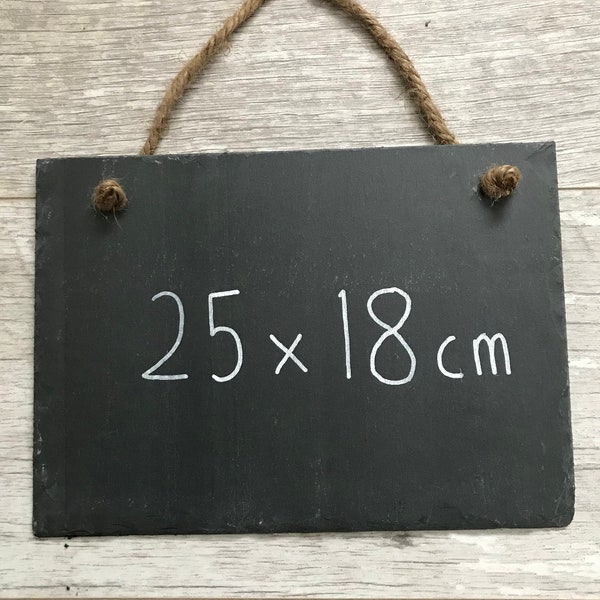 handmade natural slate hanging chalkboard blackboard weddings message memo 25x18cm