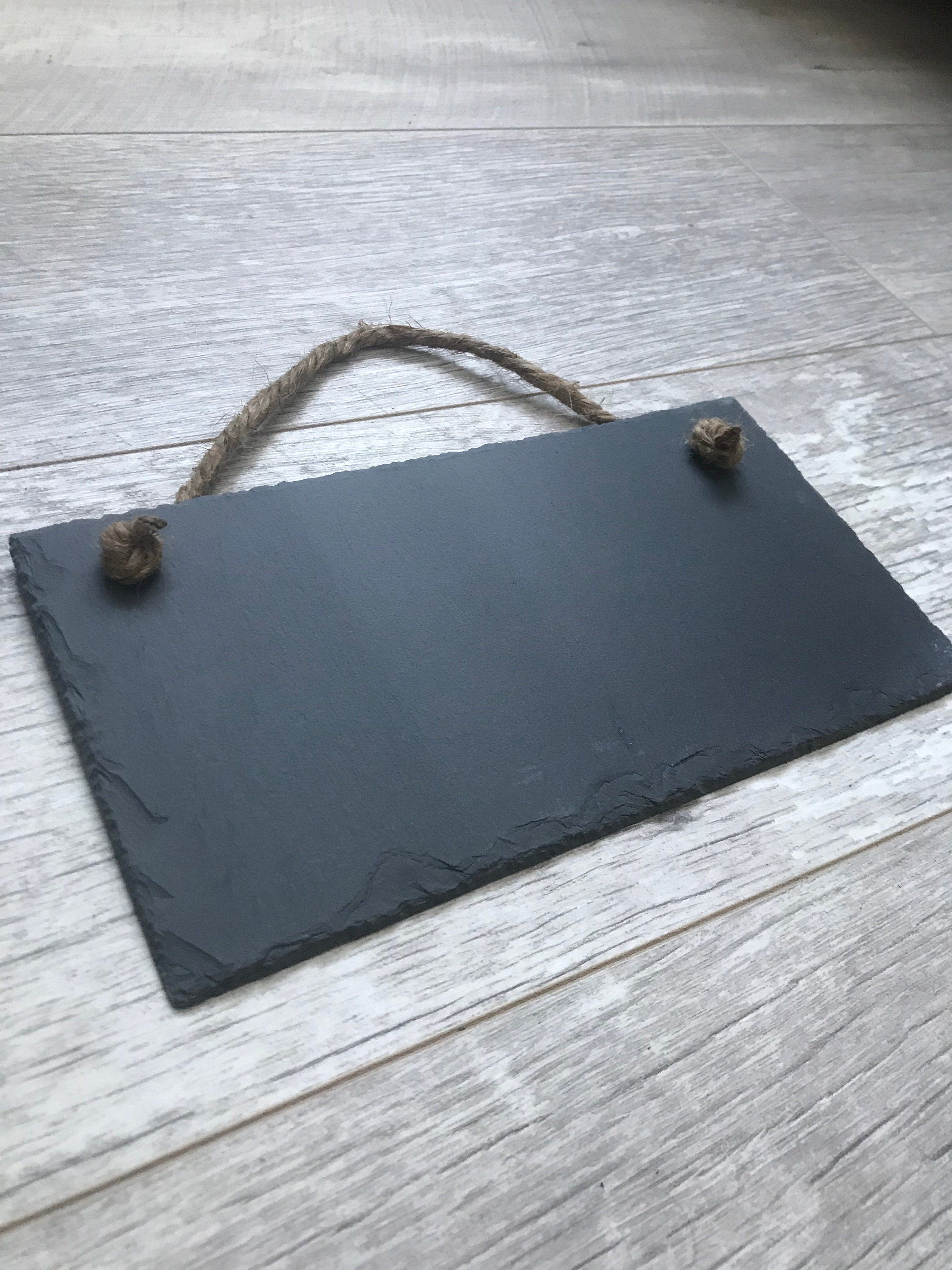 Handmade Natural Slate Hanging Chalkboard Blackboard Shabby Etsy UK