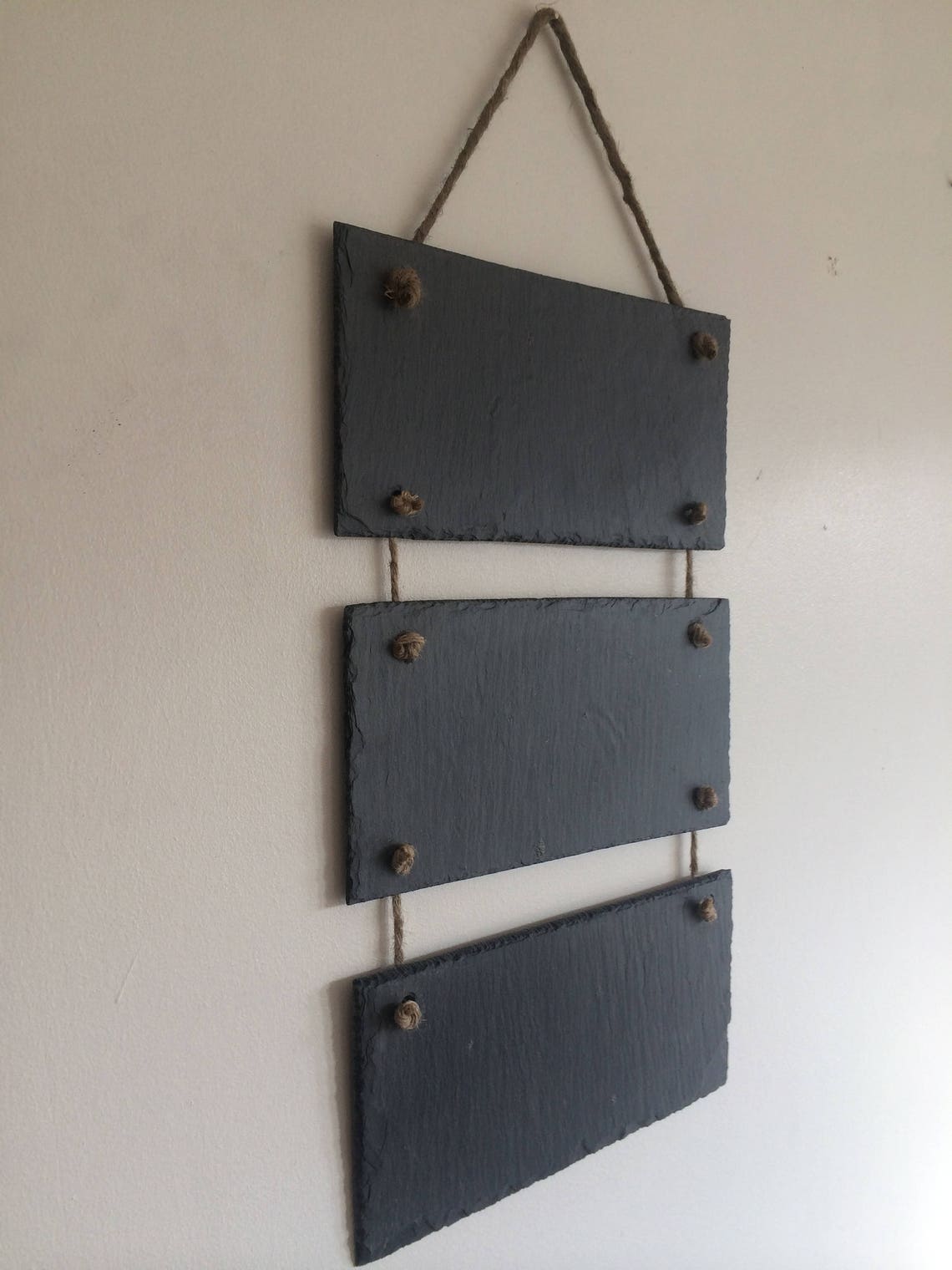 Handmade Natural Slate 3 Hanging Chalkboard Shabby Chic Etsy Ireland
